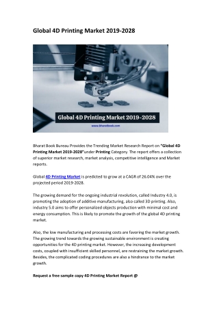 Global 4D Printing Market 2019-2028