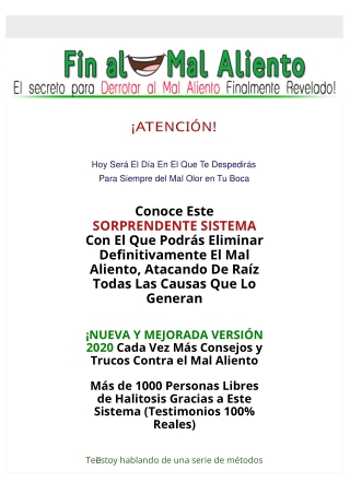 Fin al mal aliento - Cómo Eliminar el Mal Aliento