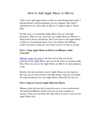 Best Way to Add Apple Music to iMovie