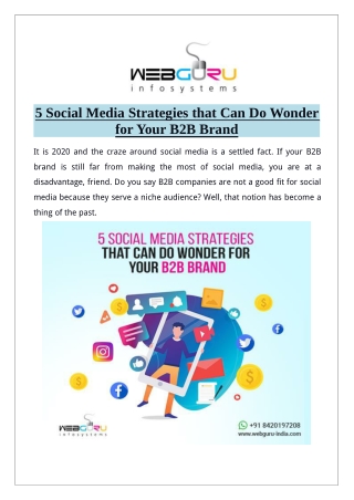 5 Social Media Strategies that Can Do Wonder for Your B2B Brand