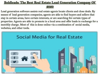 Boldleads: The Best Real Estate Lead Generation Company Of 2020