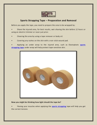 Sports_Strapping_Tape Preparation_and_Removal