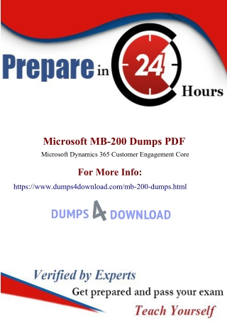 MB-200 Dumps PDF - Practice with Real MB-200 Questions | Dumps4Download