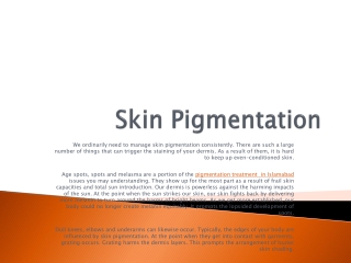 Skin Pigmentation