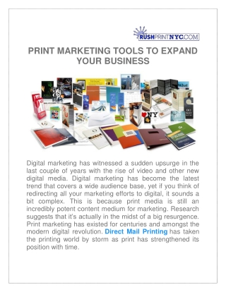 Print Marketing Tools to Expand Your Business