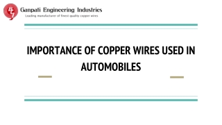 Importance of Copper Wire Used in Automobile