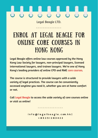 Enrol at Legal Beagle for Online Core Courses in Hong Kong