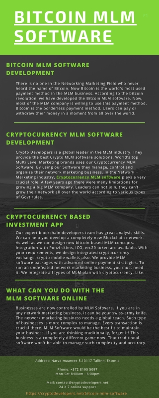 Bitcoin MLM Software | Crypto Developers