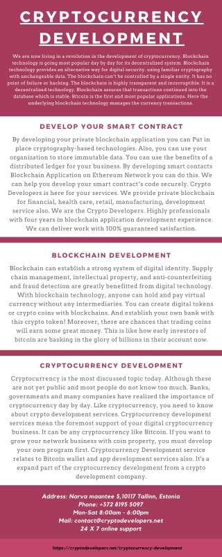 Cryptocurrency Development | Crypto Developers