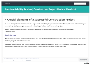 Four Crucial Elements of a Successful Construction Project