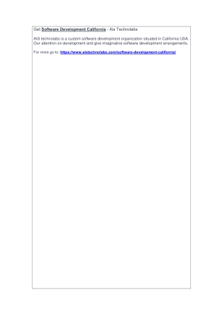 Get Software Development California - Ais Technolabs