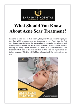 What Should You Know About Acne Scar Treatment?