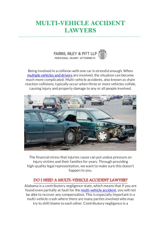 Birmingham Multi-Vehicle Accident Lawyers | Personal Injury Attorneys AL