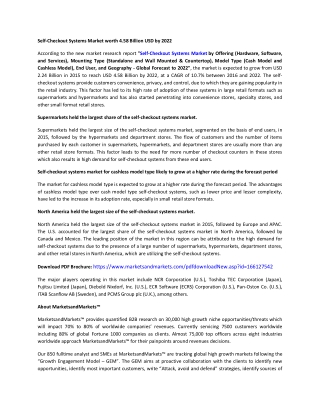 Self-Checkout Systems Market by Offering &amp; End User - Global Forecast 2022 | MarketsandMarkets