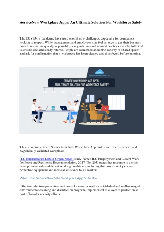 ServiceNow Workplace Apps: An Ultimate Solution For Workforce Safety