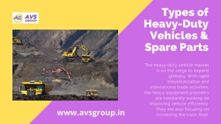 Heavy duty Vehicles and spare parts by AVS Group
