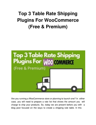 Top 3 Table Rate Shipping Plugins For WooCommerce (Free & Premium)