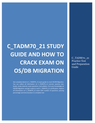 C_TADM70_21 Study Guide and How to Crack Exam on OS/DB Migration