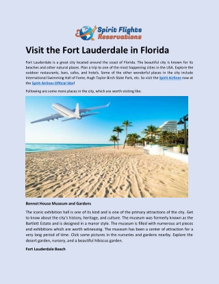 Visit the Fort Lauderdale in Florida