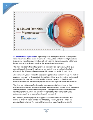 X-Linked Retinitis Pigmentosa,