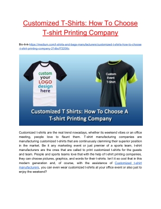 Customized T-Shirts How To Choose T-shirt Printing Company