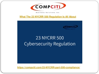 What The 23 NYCRR 500 Regulation Is All About