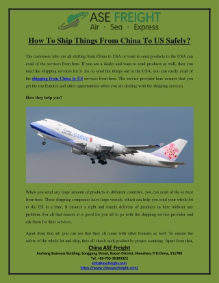 How To Ship Things From China To US Safely?