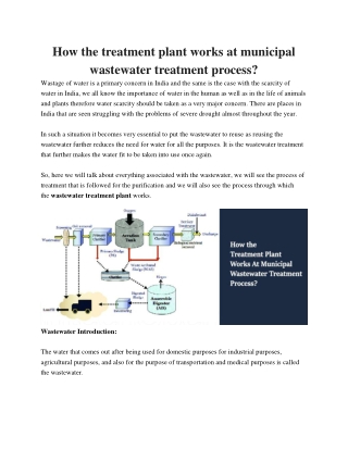 How the treatment plant works at municipal wastewater treatment process?