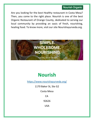 Best Vegan Costa Mesa | Nourish Ayurveda