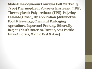 Global Homogeneous Conveyor Belt Market Research Report, Forecast 2027 | Growth Market Reports