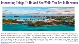Interesting Things To Do And See While You Are In Bermuda