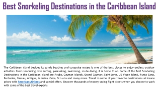 Best Snorkeling Destinations in the Caribbean Island