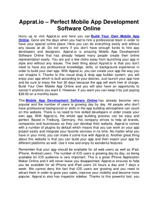Apprat.io – Perfect Mobile App Development Software Online