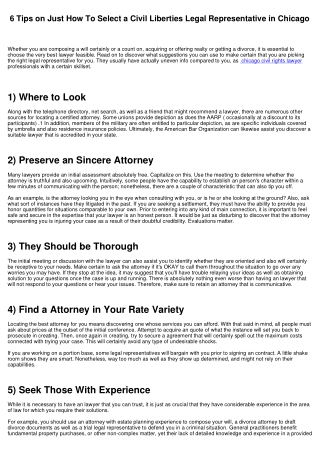 6 Tips on How To Select a Civil Liberties Legal Representative in Chicago