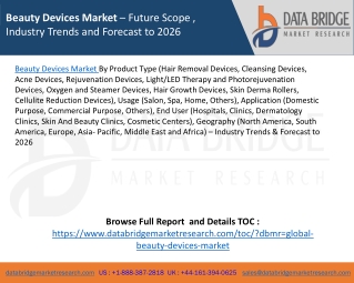 Beauty Devices Market – Future Scope , Industry Trends and Forecast to 2026