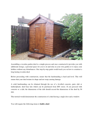 Step by step guide on how to build a shed