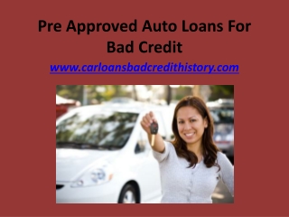 Pre approved auto loans for bad credit