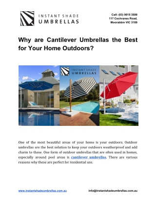 Why are Cantilever Umbrellas the Best for Your Home Outdoors?
