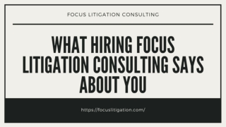 What Hiring Focus Litigation Consulting Says About You