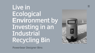 Live in Ecological Environment by Investing in an Industrial Recycling Bin