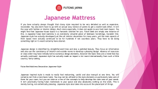 Japanese Mattress
