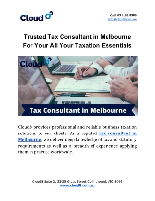 Trusted Tax Consultant in Melbourne For Your All Your Taxation Essentials