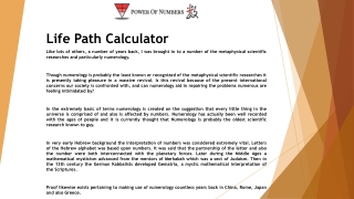 Life Path Calculator