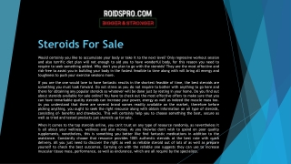 Steroids For Sale
