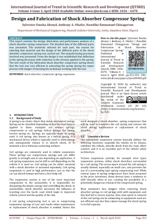 Design and Fabrication of Shock Absorber Compressor Spring