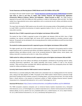 Terrain Awareness and Warning System (TAWS) Market by System Type  & Engine Type - Global Forecast