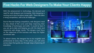 Five Hacks For Web Designers To Make Your Clients Happy.