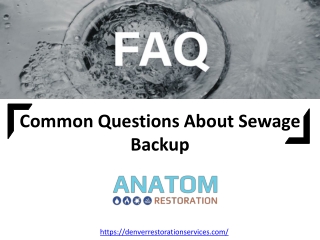 Common Questions About Sewage Backup