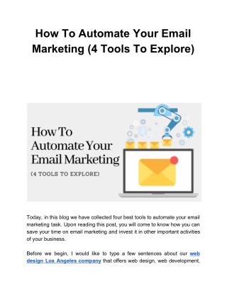 How To Automate Your Email Marketing (4 Tools To Explore)