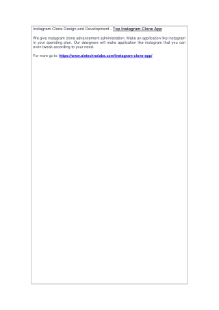 Instagram Clone Design and Development - Top Instagram Clone App